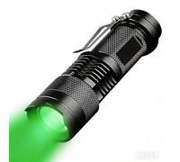 POCKETMAN Green 3-Mode LED Torch, High Lumens, Zoom Function and Clip, Suitable for Astronomy, Night Observation, Outdoor, Aviation and Emergency Lighting, Special Green Flashlight.