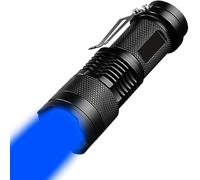 POCKETMAN High Performance Flashlight with 3 Modes, Zoomable - Wide Angle to High Beam, High Lumens, Adjustable Focus for Astronomy, Fishing, Hunting, Night Observation - Blue Torch