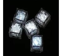 POCKETMAN Light Up Ice Cubes 12Pcs for Drinks Multi-Color LED Ice Cubes for Ice Cube Light for Party Wedding Club Bar Champagne Tower Decoration (White)