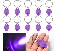 Pocketman Mini Keyring Light 395UV Torch Small Torch Kit Black Light Torch with Keychain (10 Pieces)