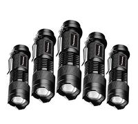 POCKETMAN Mini Torch 7W 300 Lumen Portable LED Torch with Adjustable Focus Zoomable for Lighting (5 Packs)