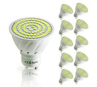 Pocketman Pack of 10 Units, GU10 5W LED Bulbs 80-LEDs 3528 SMD 6000K Cold White Light LED Spotlights for Indoor Lighting AC220V,120°Beam Angle [Energy Class A+]