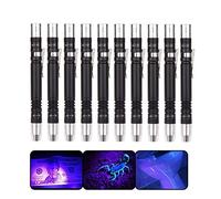 POCKETMAN Pen Light Detector Torch Ultra Violet Torch White Purple for Test Mini Pen UV Flashlight 395nm 2 in 1 UV Flashlight LED Penlight Blacklight 2 Light Source (10 Pack)