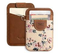 POCKT Slim Card Holder Wallet for Men and Women - Minimalist Front Pocket Wallet Elastic Credit Card Holder Genuine Leather RFID Blocking Card Case Wallets, Bloom, Minimalist