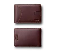 POCKT Slim Money Clip Wallet for Men, Leather RFID Blocking, Dark Chocolate Brown, Bifold