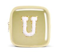 Pocmimut Birthday Gifts for Gifts,Personalized Initial Makeup Bag Cosmetic Pouch Toiletry Bag for Her Mom wife Teacher 18th Birthday Gifts for Girls,A, Mini-Yellow, Mini, U