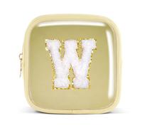 Pocmimut Birthday Gifts for Gifts,Personalized Initial Makeup Bag Cosmetic Pouch Toiletry Bag for Her Mom wife Teacher 18th Birthday Gifts for Girls,A, Mini-Yellow, Mini