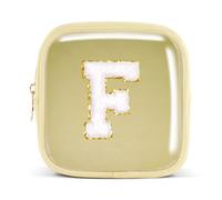 Pocmimut Birthday Gifts for Gifts,Personalized Initial Makeup Bag Cosmetic Pouch Toiletry Bag for Her Mom wife Teacher 18th Birthday Gifts for Girls,A, Mini-Yellow, Mini