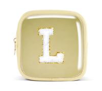 Pocmimut Birthday Gifts for Gifts,Personalized Initial Makeup Bag Cosmetic Pouch Toiletry Bag for Her Mom wife Teacher 18th Birthday Gifts for Girls,A, Mini-Yellow, Mini, L