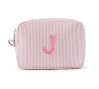 Pocmimut Birthday Gifts for Gifts,Personalized Initial Makeup Bag Cosmetic Pouch Toiletry Bag for Her Mom wife Teacher 18th Birthday Gifts for Girls,A, Pink, M, J