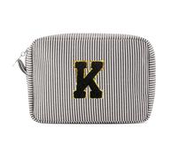 Pocmimut Birthday Gifts for Gifts,Personalized Initial Makeup Bag Cosmetic Pouch Toiletry Bag for Her Mom wife Teacher 18th Birthday Gifts for Girls,A, Black, M, K