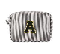 Pocmimut Birthday Gifts for Gifts,Personalized Initial Makeup Bag Cosmetic Pouch Toiletry Bag for Her Mom wife Teacher 18th Birthday Gifts for Girls,A, Black, M, A