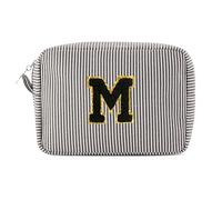 Pocmimut Birthday Gifts for Gifts,Personalized Initial Makeup Bag Cosmetic Pouch Toiletry Bag for Her Mom wife Teacher 18th Birthday Gifts for Girls,A, Black, M, M