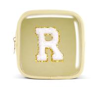 Pocmimut Birthday Gifts for Gifts,Personalized Initial Makeup Bag Cosmetic Pouch Toiletry Bag for Her Mom wife Teacher 18th Birthday Gifts for Girls,A, Mini-Yellow, Mini, R