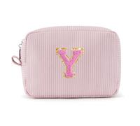 Pocmimut Birthday Gifts,Personalized Makeup Bag Cosmetic Bag Travel Toiletry Bag Girlfriend Teacher Gifts 11 12 13 14 15 16 Years Old Girl Gifts Teen Girl Gifts Trendy Stuff A, Pink, M, Y