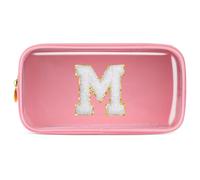 Pocmimut Cute Makeup Bag,Travel Cosmetic Bag for Women Yoga,Picnic,Personalized Makeup Bag for Bestfriend Birthday Gifts with Initial,M