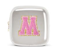 Pocmimut Cute Makeup Bag,Travel Cosmetic Bag for Women Yoga,Picnic,Personalized Makeup Bag for Bestfriend Birthday Gifts with Initial,M