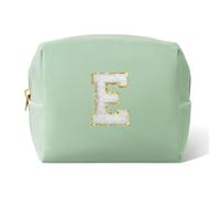 Pocmimut Makeup Bag,Birthday Gifts for 4 5 6 7 8 9 10 11 12 Year Old Girls,Personalized Trendy Stuff Cosmetic Bag Gifts for Teen Girls, Green, Small, E, Green, Small, E