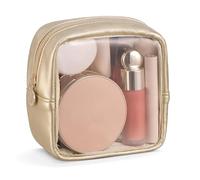 Pocmimut Makeup Bag,Clear Makeup Bag Travel Toiletry Bag Mini Pouch Purse Car Accessories Cute Stuff for Women,Travel Essentials Organizers,Gold