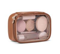 Pocmimut Makeup Bag,Graduation Teacher Gifts Birthday Gifts,Small Makeup Bag Travel Toiletry Bag Gifts Idea for Mom Gaughter Teacher Sister Friends Girlfriend Bridesmaid,Beige, Brown, S