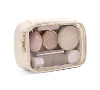 Pocmimut Makeup Bag,Graduation Teacher Gifts Birthday Gifts,Small Makeup Bag Travel Toiletry Bag Gifts Idea for Mom Gaughter Teacher Sister Friends Girlfriend Bridesmaid,Beige, Beige, Small-Square
