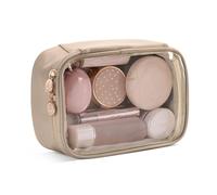 Pocmimut Mini Makeup Bag,Clear Makeup Bag Travel Toiletry Bag Pouch Purse Car Accessories Cute Stuff for Women,Travel Essentials Organizers,Beige, Apricot, S
