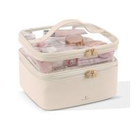 Pocmimut Mini Makeup Bag,Clear Makeup Bag Travel Toiletry Bag Pouch Purse Car Accessories Cute Stuff for Women,Travel Essentials Organizers,Beige, Beige, Mini+Small