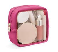 Pocmimut Mini Makeup Bag,Makeup Bag Travel Toiletry Bag Clear Pouch Purse Car Accessories Cute Stuff for Women,Travel Essentials Organizers,Beige