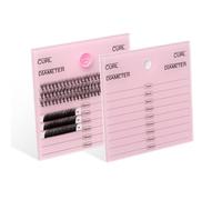 POCMKO 2 Packs Lash Tiles and Trays for Extensions, Acrylic Tile Holder, Grafting Pallet, Strip Adhesive Glue Holder
