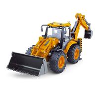 POCO DIVO Diecast 1/50 Backhoe Loader, Metal Bucket Excavator, Alloy Bulldozer Tractor, Action Toy Scale Wheel Engineering Construction Truck Model, Kids Boys STEM Gift Adult Vehicle Collection