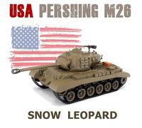 POCO DIVO Snow Leopard M26 Pershing US Tank, 1/16 RTR RC Armored Fighting Vehicle, Heng Long 3838 S Edition Basic Version, Airsoft Battle Infrared Combat, Smoke Sound Light Recoil Military Model