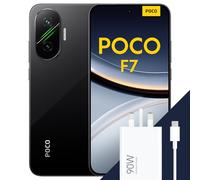 POCO F7 Smartphone, 12+256GB, Black, Flagship Snapdragon® 8s Gen 4, 6500mAh battery, 50MP Sony camera with OIS, 6.83" 1.5K 120Hz AMOLED display (Included power adapter)