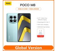 POCO M8 5G Global Version Smartphone Snapdragon® 6 Gen 3 6.77" Flow AMOLED display 5520mAh battery 45W NFC 8GB 512GB Silver