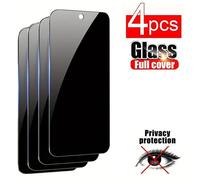 (Poco X6 NEO) 4pcs Privacy Tempered Glass For Samsung Galaxy A55 A35 A54 A34 A15 A14 Redmi 9A 9C 10C 12C 13C Note 13 12 11 10 Pro 9S 5G 4G Anti-spy Screen Protector