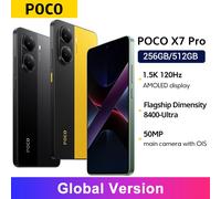 POCO X7 Pro Global Version 6000mAh 90W HyperCharge NFC 6.67" 1.5K 120Hz AMOLED display Smartphone Dimensity 8400-Ultra 12GB 512GB Black