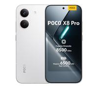 POCO X8 Pro, Smartphone 8+256 GB, Flagship Dimensity 8500-Ultra, 6500mAh (typ) battery, ultra-bright AMOLED display, 50MP Sony IMX882 with OIS, White, 1 year extra warranty, Charger Not Included