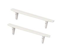 Pocoiau 1/12 Scale Tiny House Wooden Shelf Organizers Wall Mounted White Decorative Storage For Miniature Rooms Wall Mounted Dollhouses Shelves