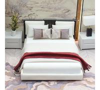 Pocoiau 1:20 Detailed Cream ABS Model Bed With Incised Frame For Realistic Architecture Displays Toy House Accessories Realistic Bedroom Deck