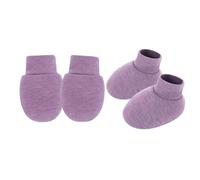 Pocoiau 1 Set Newborns Mittens With Socks Scratches On Sensitive Skin Cosy & Breathable Gloves & Foot Covers Baby Travel Essential