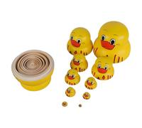 Pocoiau 10Pcs Shaped Wood Nesting Dolls Hand Painted Russian Matryoshka Dolls Toy Home Decoration Living Room Adornment Educational Learning Toy