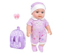 Pocoiau 12Inch Baby Reborns Dolls with Backpack and Accessories for Children Education and Comforting Parenting Toy Baby Dolls Accessories