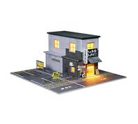 Pocoiau 3D Structured Garage Model Display for 1/64 Scale Diecast Cars LED Illuminations and PVC Materials Ornament LED Display Case