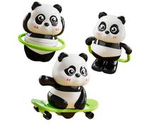 Pocoiau 3PCS Wind Up Sport Panda Toy Encouraging Physical Activity and Fine Motor Skill for Family Party Gathering Entertainment Plastics Wind Up Panda Toy with Theme