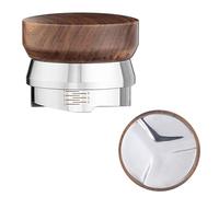 Pocoiau 53MM Espresso Coffee Leveling Tool Ergonomic Stainless Steel Base Rosewoods Handle for 58MM Portafilters Coffee Enthusiasts