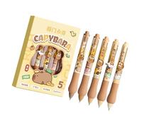 Pocoiau 5Pcs / set Gels Pen Quick-Drying Inks 0.5mm Fine Point Roller Ball Pen Straight Liquid Gel Inks Pens for Smooth Writing Best Pens for Note Taking