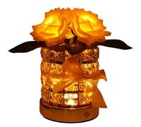 Pocoiau Beautiful Rose Lamp 3 Color and Simple Control for Interior Decoration Bedlight Rechargeable Cordless Touch Table Rose