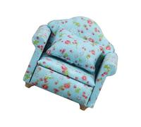 Pocoiau Child-Safe Sofa with Floral Print Wooden Frame & Soft Fabric for Accessories Pretend Play Doll Sofa