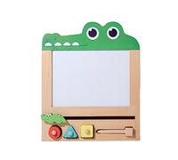 Pocoiau Children Wooden Drawing Board Writing Board Toy with Stampers & Pen Interaction Educational Toy Preschool Gift Kids Drawing Table
