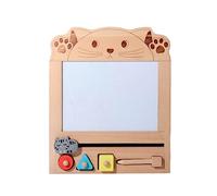 Pocoiau Children Wooden Drawing Board Writing Board Toy with Stampers & Pen Interaction Educational Toy Preschool Gift Kids Drawing Table
