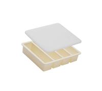 Pocoiau Commercial Grade Silicone Ice Trays Four Square Pocket with Tight Cover for Restaurants and Home Pubs Freezing Cubes Maker